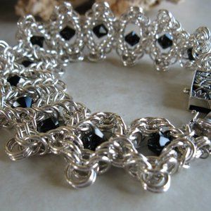 Sterling Silver Chainmail Bracelet (Silver Dunes) B038